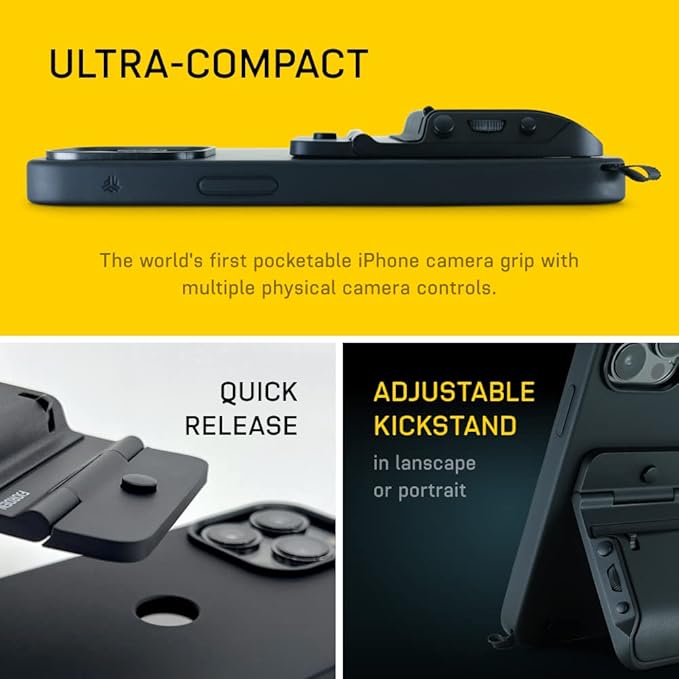 FJORDEN Pro Bundle for iPhone 12/12 Pro - Includes Fjorden Camera Grip, MagSafe iPhone Case, Wrist Strap & Carry Case - Shoot Like A Pro with Your iPhone
