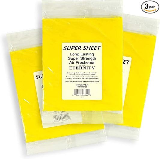 Super Sheet Large (8"x7") Under Seat Car Air Freshener, 3-PACK (Eternity)