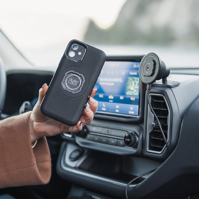 Quad Lock Adhesive Dashboard/Console Car Phone Holder Kit with MAG Wireless Charging Head V2 and MAG Phone Case for iPhone 13