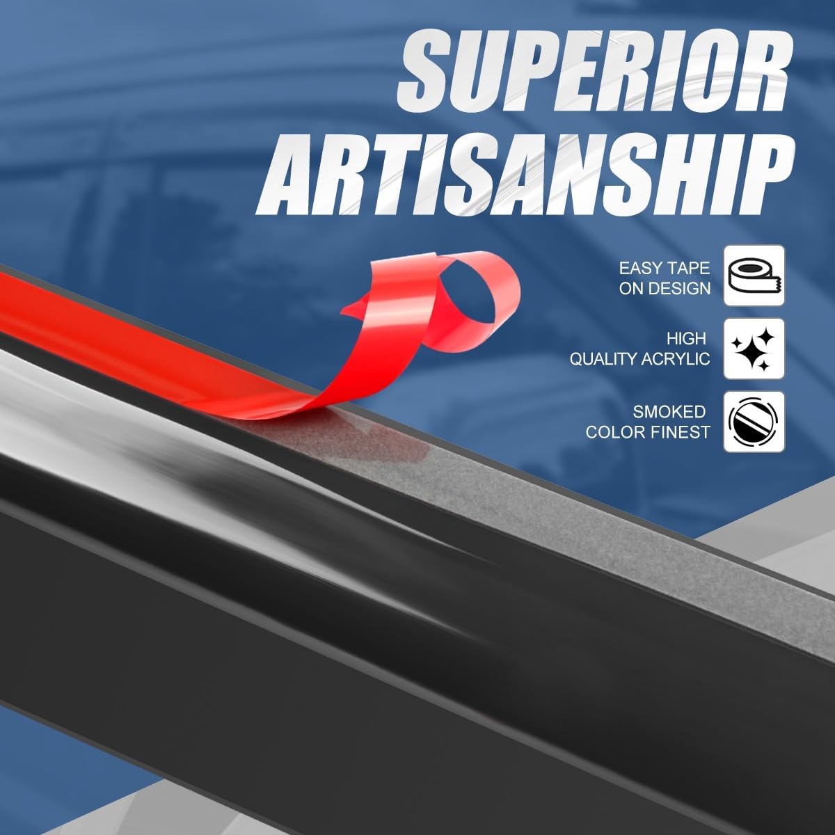 Auto Dynasty 4Pcs Carbon Fiber Pattern Window Visors Compatible with 2003-2008 Toyota Matrix Pontiac Vibe, Tape-On Front & Rear Window Deflectors Rain Guards Sun Wind Air Side Vent Shade, Glossy Black