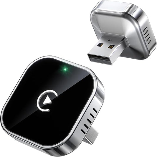 Teeran Wireless CarPlay Adapter for iPhone (2026 Upgraded), Mini Plug & Play for Cars with Factory Wired Apple CarPlay, Fast & Stable Connection, Easy Setup, Wide Vehicle Compatibility USB & USB C