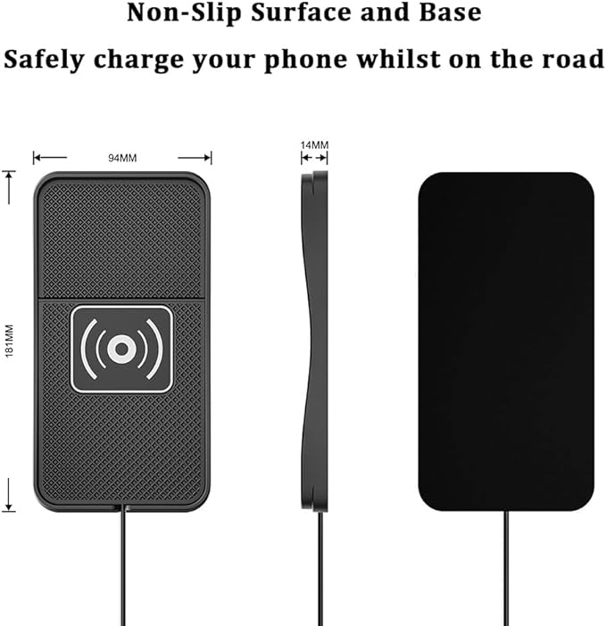 Car Wireless Charger Pad for Kia K4 2025, Type-C/USB 20W Fast Wireless Car Charger Pad Non-Slip Cordless Charging Mat,A-30cm Cable Type-C Plug