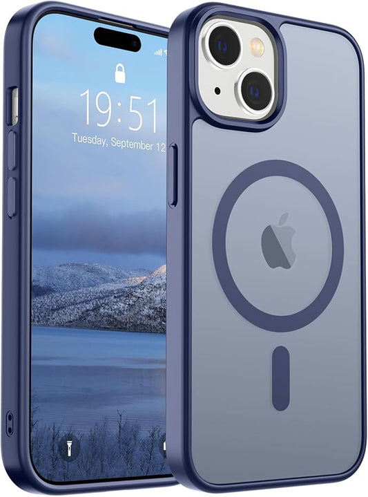 SUPFINE Magnetic for iPhone 15 Case (Compatible with MagSafe) (Military Grade Drop Protection) Slim Translucent Matte Shockproof with Anti-Fingerprint Phone Case, Lavender Gray
