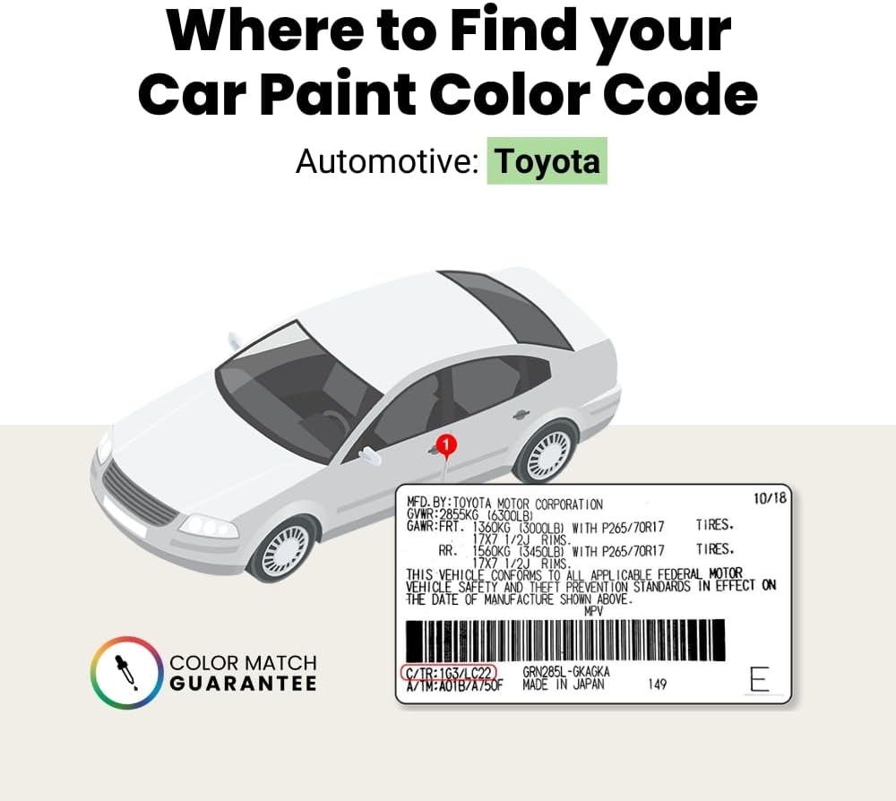 TouchUpDirect 1K5 Moon Dust Compatible with Toyota Exact Match Touch Up Paint Brush - Preferred Kit