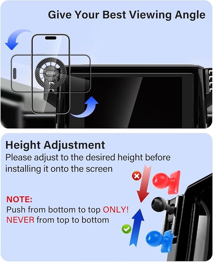 SKYLOTEC Magnetic Phone Mount for Lexus RX350 RX350L RX450h RX450hL 2020-2022 Accessories 12.3-Inch Screen Fixed Clip, Cell Phone Base Automobile Cradles Magnets Phone Holder Compatible with MagSafe