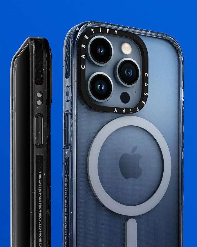 CASETiFY Impact iPhone 15 Pro Max Case [4X Military Grade Drop Tested / 8.2ft Drop Protection/Compatible with Magsafe] - Animal Prints - Rabbit Ribbon - Clear Black