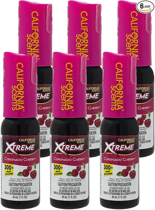 California Scents Xtreme 1 oz. Spray Air Freshener, Coronado Cherry, 6 Packs