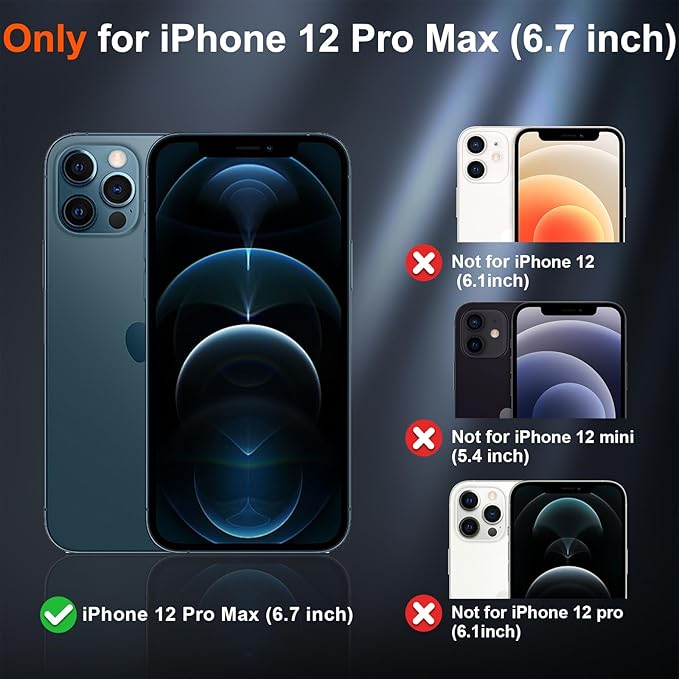 SUPFINE Magnetic for iPhone 12 Pro Max Case with Screen Protector (Compatible with MagSafe) (Military Grade Drop Protection) Translucent Matte Shockproof with Anti-Fingerprint Phone Case,Blue Green