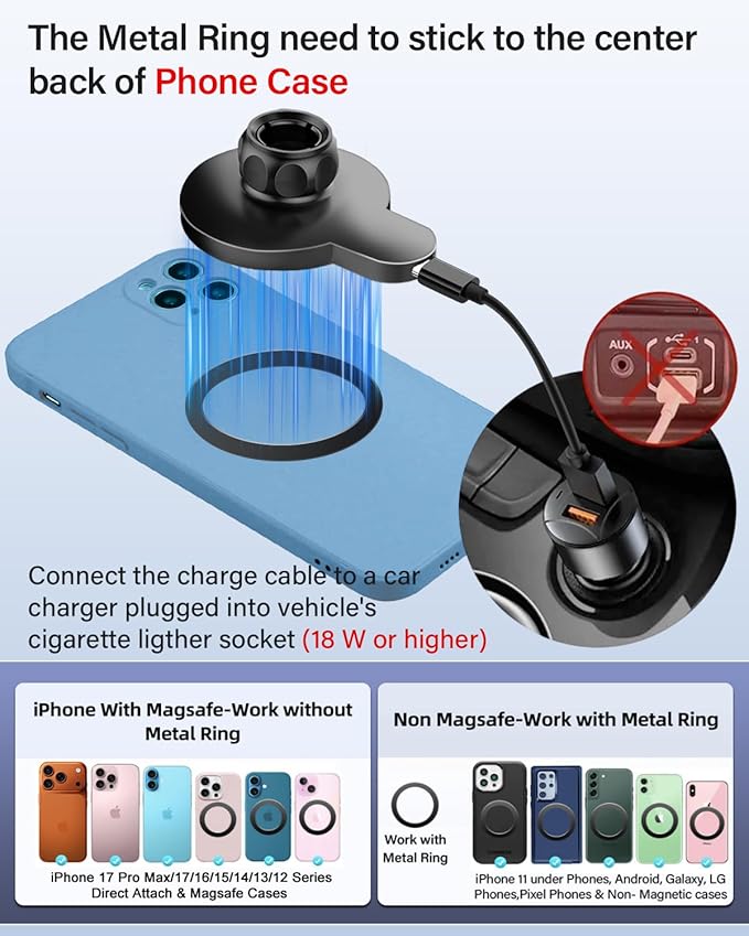 PZK Car Phone Mount for 2019-2025 2026 Toyota Corolla/Corolla Hatchback/Corolla Cross 2022-2025 2026 Accessories 8-inch Screen Magnetic 15W Fast Wireless Charging Car Phone Holder Not Affect Vent