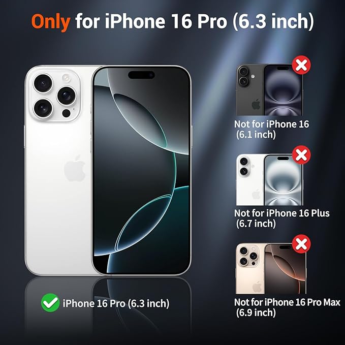 SUPFINE Magnetic for iPhone 16 Pro Case (Compatible with MagSafe) (Military Grade Drop Protection) Translucent Matte Shockproof with Anti-Fingerprint Phone Case,Antique White