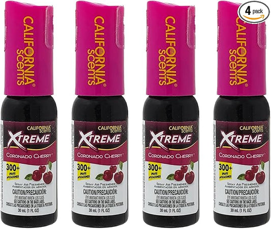 California Scents Xtreme 1 oz. Spray Air Freshener, Coronado Cherry, 4 Packs