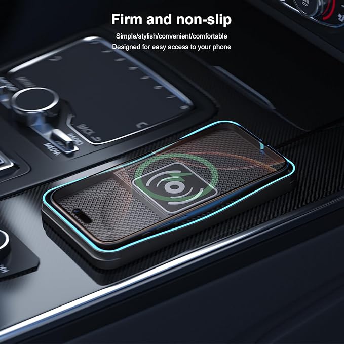 Wireless car Charger Charging pad 15W Fast Wireless Phone Charger Non Slip FastCharger for car Cell Phone Cordless Charging mat Compatible with iPhone 16/15/14/13/12 Pro Max,Samsung S23 S22 S20(S13)