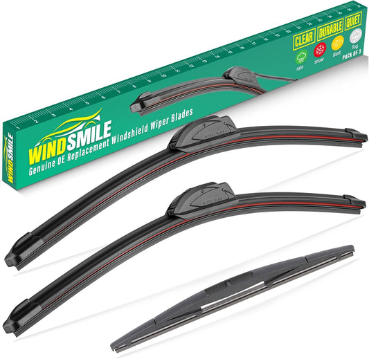 28" 14" 14" Windshield Wiper Blades Replacement for Honda Fit 2009 2010 2011 2012 2013 2014 2015 2016 2017 2018 2019 2020 Premium All Weather Front Rear Wipers Set - OEM Quality (Pack of 3)