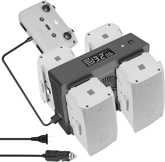 Hanatora Air 2S,Mavic Air 2 Wall & Car Charger Compatible with DJI Air 2S,Mavic Air Battery, 5 in 1 Rapid Multi Parallel Charging Hub Drone Accessories