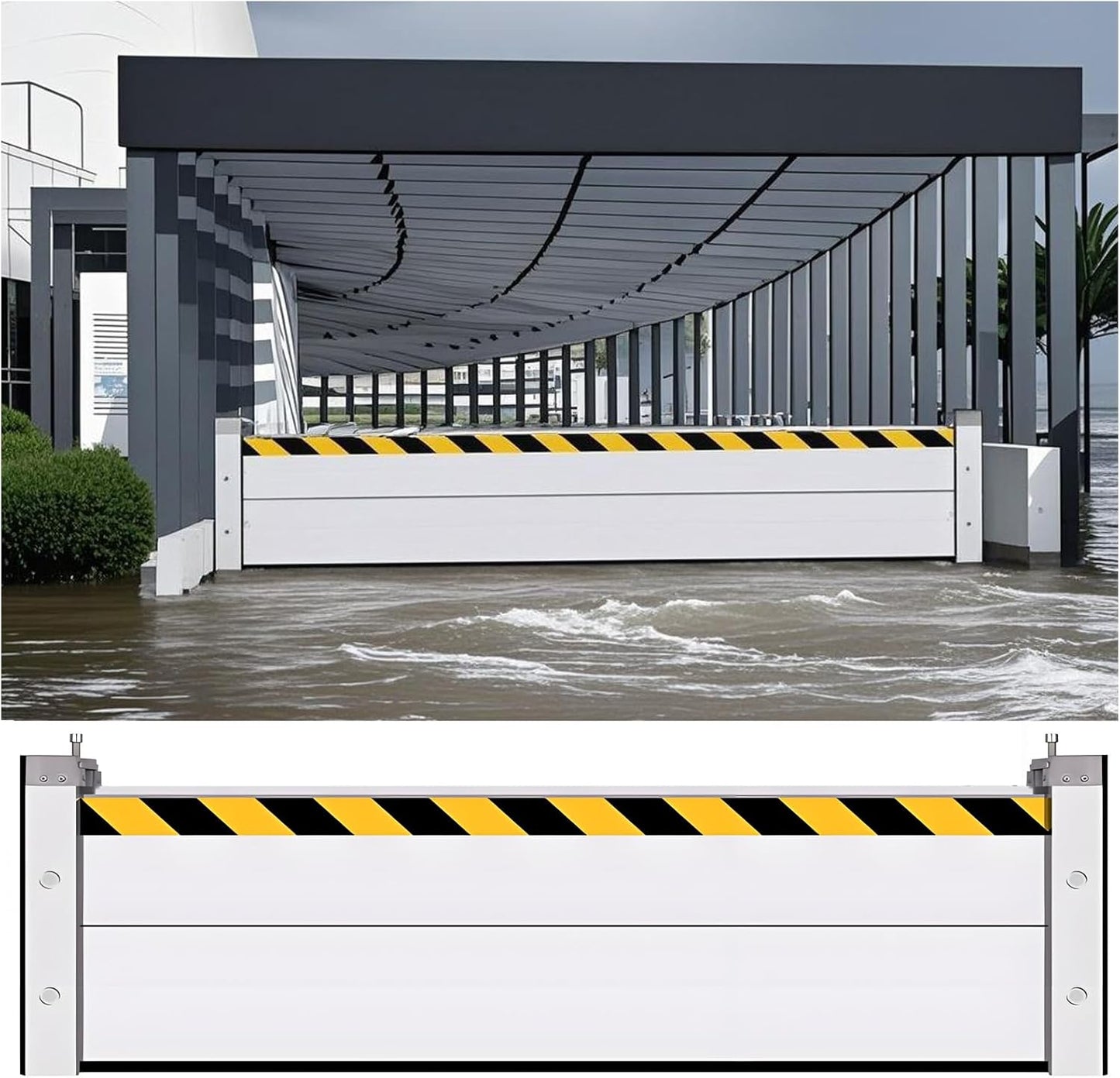 Flood Barriers for Home Exterior - Aluminum Alloy Outdoor Easy Flood Barrier Garage Doors Water Barriers for Flooding,H39.4 Inch/L15FT