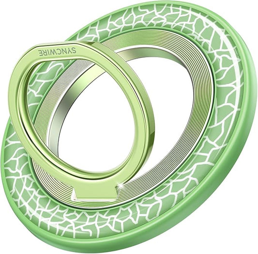 SYNCWIRE Magnetic Phone Ring Holder for MagSafe - Phone Grip Stand with 360° Rotation Finger Ring Kickstand Compatible with iPhone 17 16 15 14 13 12 Pro Max MagSafe Accessories,Honeydew Green