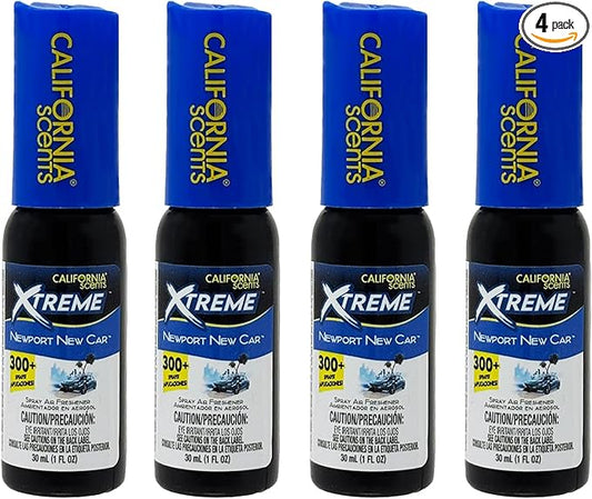 California Scents Xtreme 1 oz. Spray Air Freshener, Newport New Car, 4 Packs