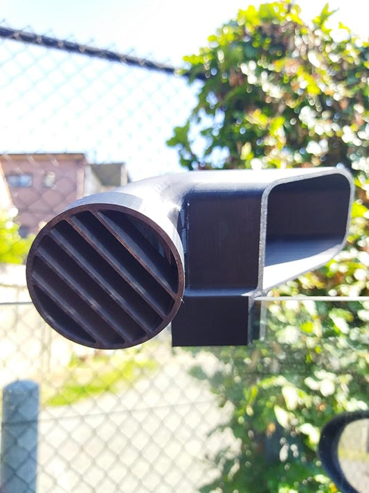 Universal Car Window Side Air Scoop Vent Intake with Adjustable 25-Degree Rotating Outlet Cap, Left and Right Versions Included (Left Side)