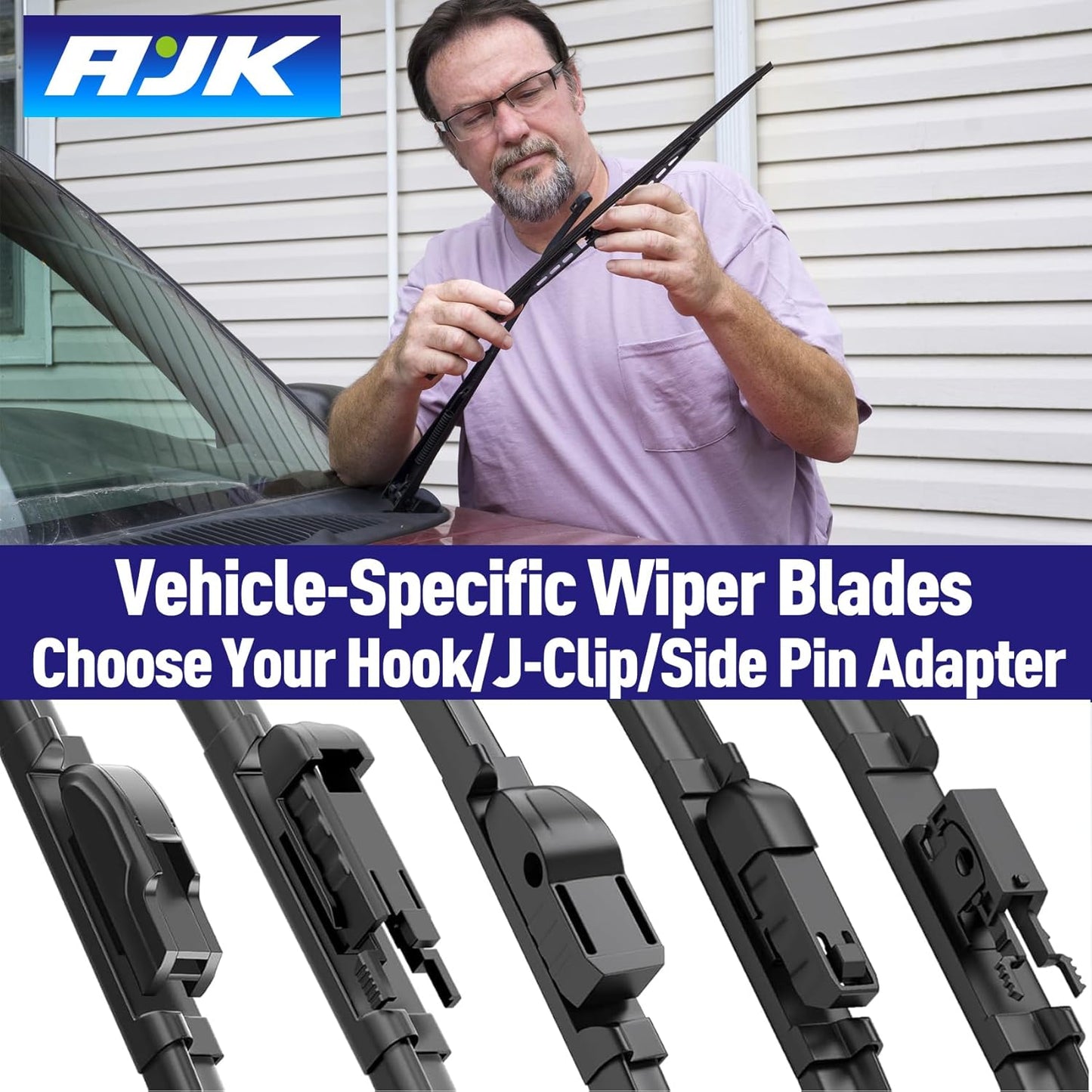AJK Wiper Blades for INFINITI Q50 2014 2015 2016-2024 for INFINITI Q60 2017 2018 2019 2020 2021 2022, 2 Piece All Weather OEM Quality Automotive Replacement Windshield Wiper Blades for My Car