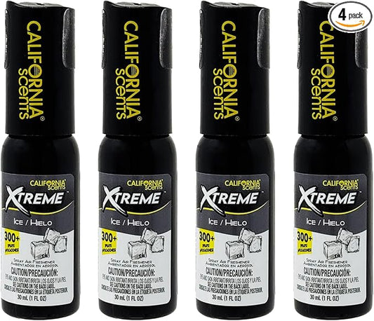 California Scents Xtreme 1 oz. Spray Air Freshener, Ice, 4 Packs