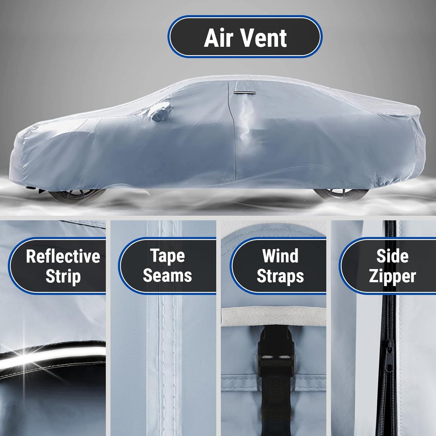 iCarCover Premium Car Cover for 1985-1991 Pontiac Grand Am Heavy Duty Waterproof All-Weather Automobiles Custom Fit Indoor Outdoor UV Snow Protection Covers with Straps and Bag
