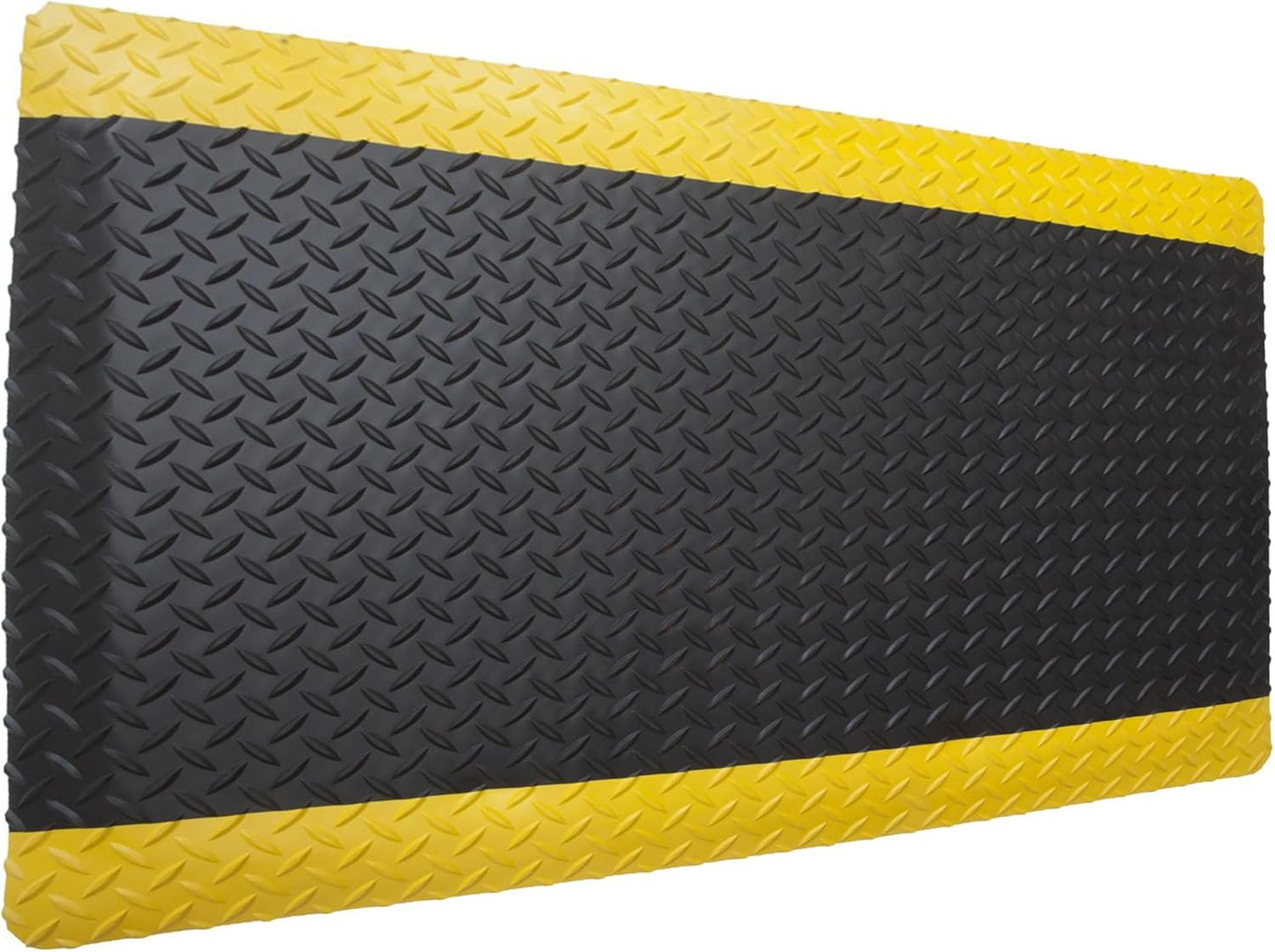 Rhino Mats, American Classic Diamond Anti-Fatigue Mats, Industrial Ergonomic Comfort Standing Mat for Work, Home, Garage, Office, Kitchen or Anywhere (Black/Yellow 9/16" Thick, 3 FT. x 19 FT.)