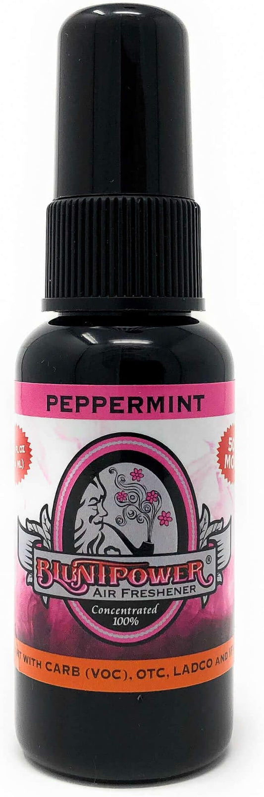 BluntPower (Peppermint, 1 Pack) Concentrated Air Freshener for Room and Car Spray - Oil-Based Diffuser Spray Bottle - Long-Lasting Bathroom Spray, Car Freshener, & Odor Eliminator Spray