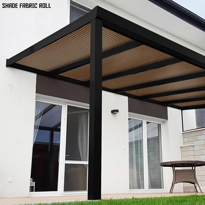 TANG Sun Shade Fabric Roll 8'x21' Shade Cloth for Garden Brown HDPE Mesh Shading Pergola Cover Replacement Canopy, 95% Blockage Sunshades for Outdoor Patio Backyard Plant