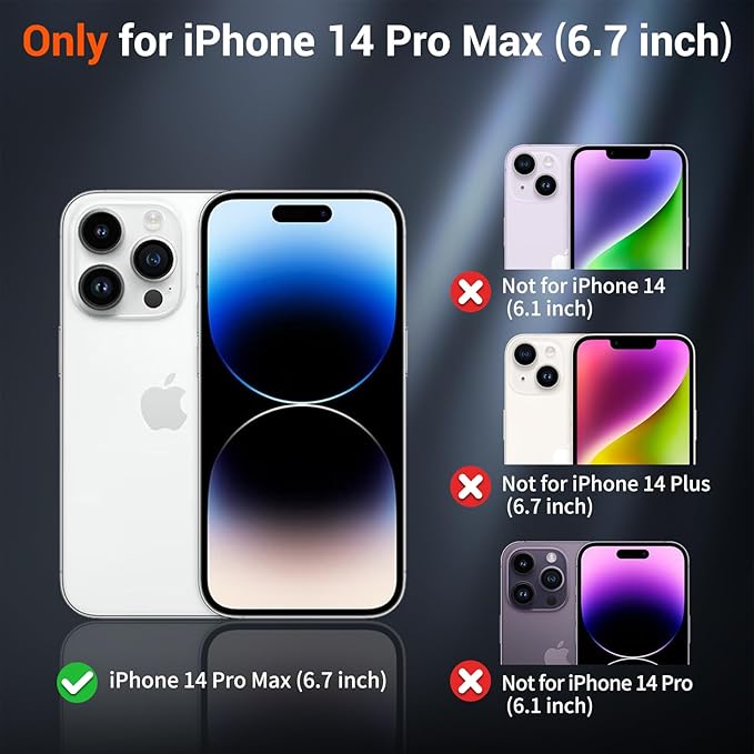 SUPFINE Magnetic for iPhone 14 Pro Max Case (Compatible with MagSafe) (Military Grade Drop Protection) Slim Translucent Matte Shockproof with Anti-Fingerprint Phone Case,Navy Blue