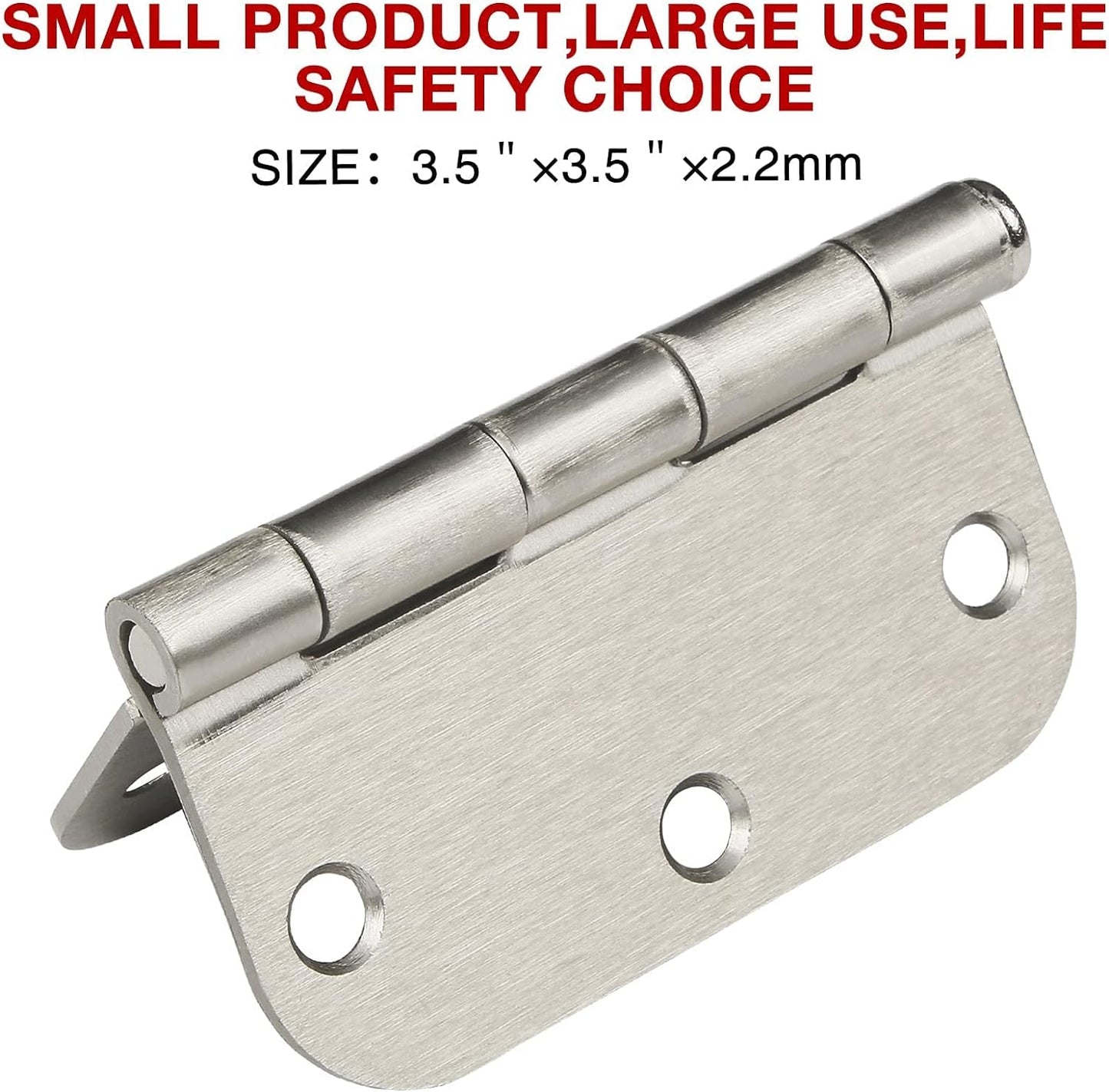 30 Pack Satin Nickle Door Hinges Brushed 3.5 Inch Interior Rounded 5/8" Radius 3-1/2" Flat Iron Hinge Hardware House Bifold Table Farmhouse Bedroom Office Living Room Decor 3½" Accessories for Doors