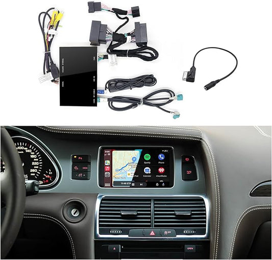 Wireless CarPlay + Android Auto + Mirroring Retrofit Decoder Box Kit, Compatible with Audi A6 A7 2009-2011 Q7 2010-2015 with C6 Embedded Screen & MMI 3G High / 3G+ Models