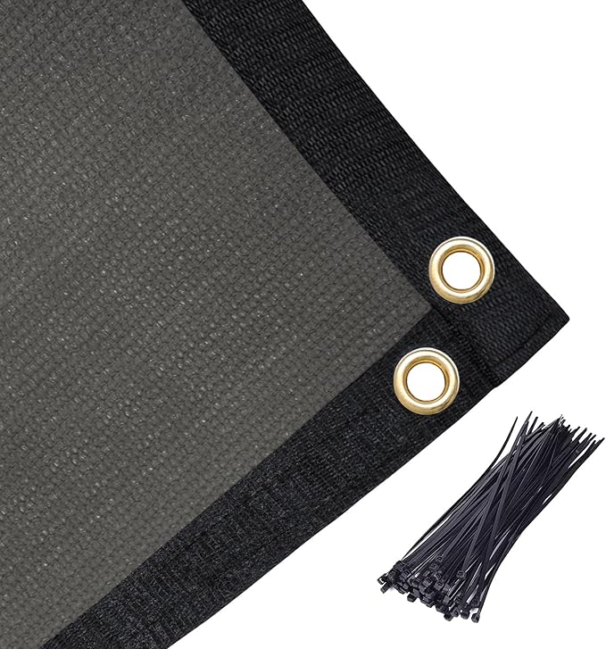 Amagenix 90% Pergola Shade Cover 12'X 15' Dark Gray Sun Shade Cloth with Grommets for Outdoor Garden Patio Porch-Commercial Grade 200 GSM-Cable Zip Ties Included (We Customized)