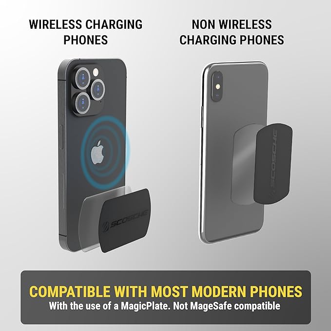 Scosche MMD-2PKXCES0 MagicMount Select Magnetic Car Phone Holder - Strong Magnet Mount for iPhone and Android - 2 Pack Magnetic Cell Phone Mounts for Car Dash - Universal 360° Mobile Cellphone Holder