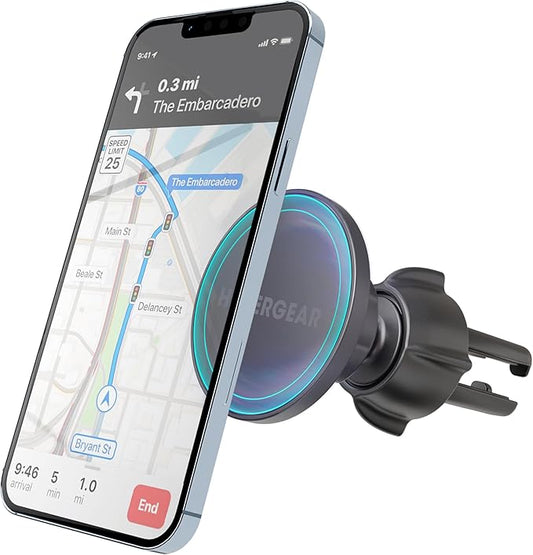 HyperGear MagSafe Magnetic Phone Holder Car Phone Holder Mount for Air Vent, Cellphone Holders Car Magnet Stand, Auto Magnetic Mount, Hands-Free Universal Holders w/Adapter Ring for iPhone, Android