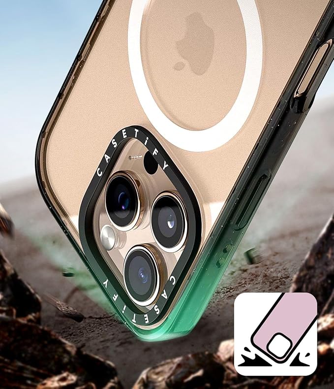 CASETiFY Impact Case for iPhone 16 Pro Max [Slim / 8.2 ft. 4X Military Grade Drop Protection/Compatible with Magsafe] - Ducks and Bows - Clear Black