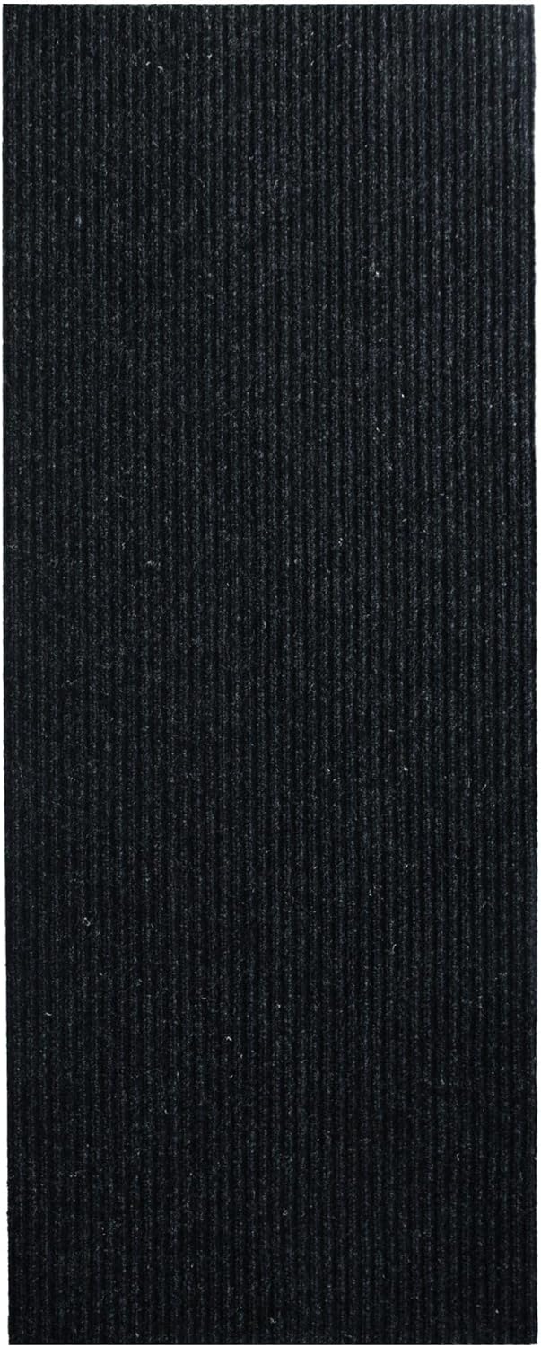 iCustomRug Spartan Weather Warrior Duty Indoor/Outdoor Utility Ribbed in 3ft,4ft,6ft Widths 70 Custom Sizes with Natural Non-Slip Rubber Backing 4'X18' in Black