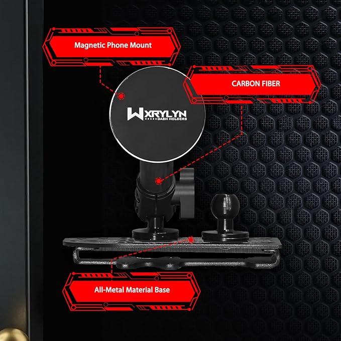 WXRYLYN 2024 2025 Wrangler JL 4xe Gladiator Dash Magnetic Phone Mount Phone Holder for 2024 2025 J eep Wrangler JL 4xe Gladiator Metal Dash Platform Magnetic Phone Mount-Driver Side