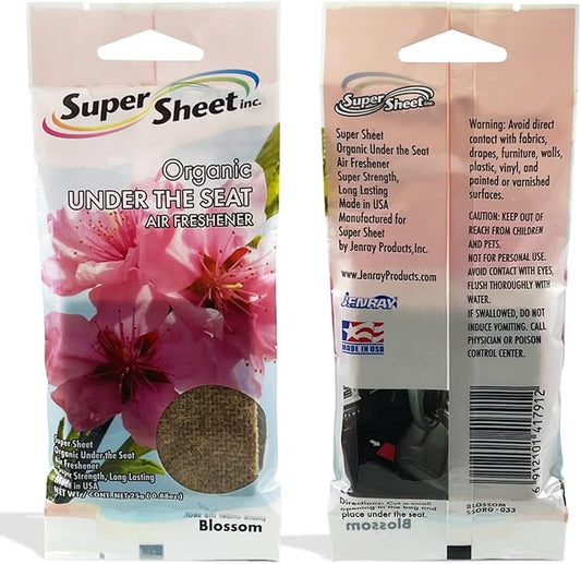 Super Sheet, Organic Under the Seat Car Air Freshener, Long Lasting Fragrance (Blossom, 1 Pack)