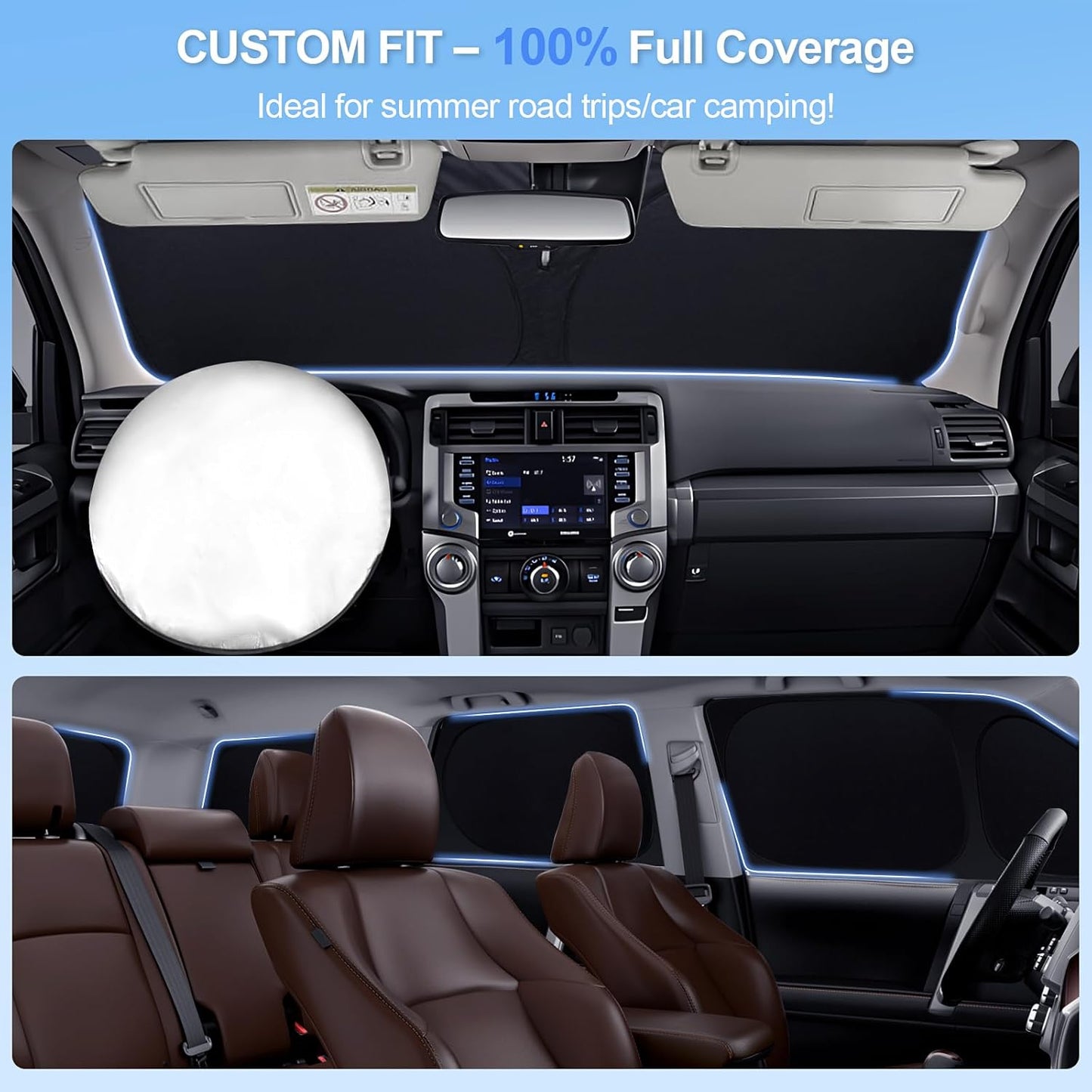 8pcs Car Window Shades for Toyota RAV4 2019-Present Accessories,Windshield Side Rear Full Sunshade,Sun Visor UV Blocking, Privacy Protection and Blackout for Camping Outdoor