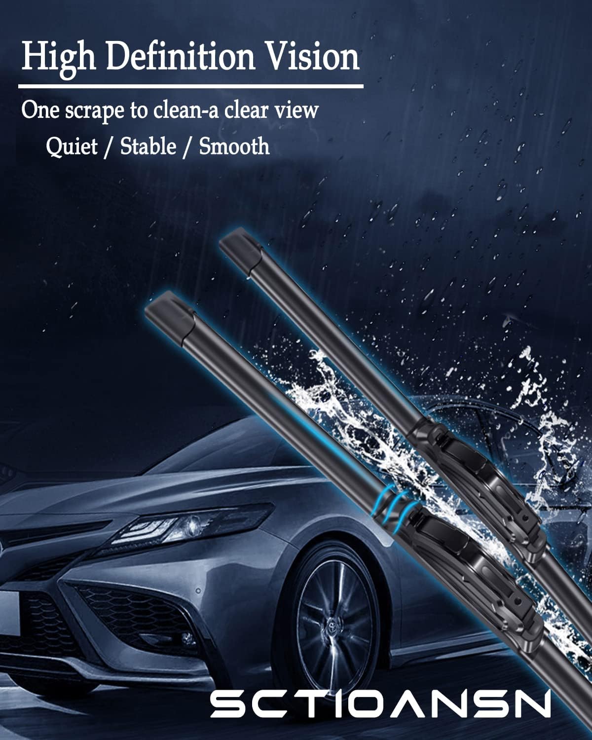 3 Wipers Set for 2008-2020 Lexus LX570, 2008-2011 Land Cruiser, 2013-2020 Land Cruiser, Windshield Wiper Blades Original Equipment Replacement Front and Rear- 24"/22"/12A" (Pack of 3) J- HOOK
