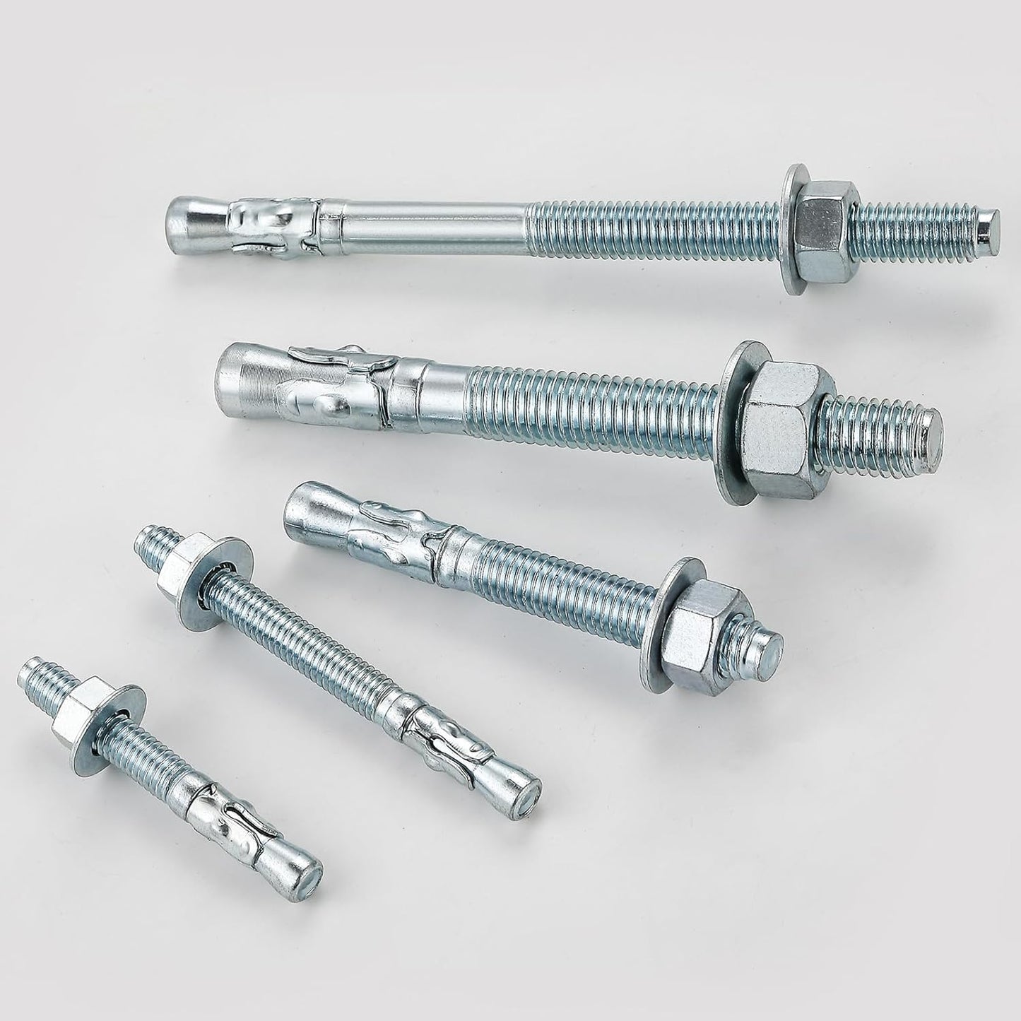 1/2x8 30Pcs Inch Standard Fasteners for Heavy-Duty Zinc Wedge Anchors for Cement and Concrete
