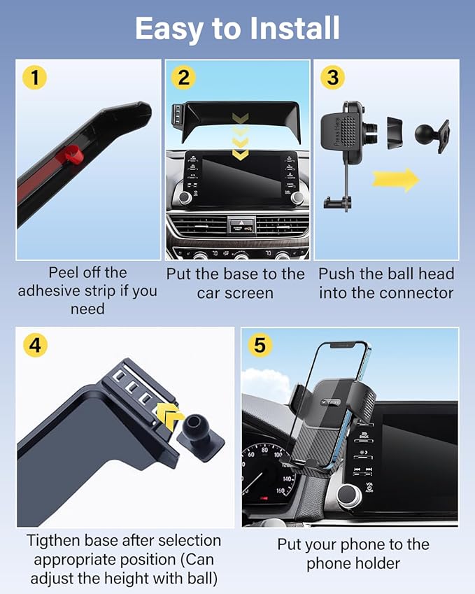 SKYLOTEC Car Phone Holder for Toyota Tundra 2022-2026/Sequoia 2023-2026 Accessories 14-inch Screen Fixed Clip, Automobile Cradles Phone Mount, Cell Phone Base Not Block Air Vent