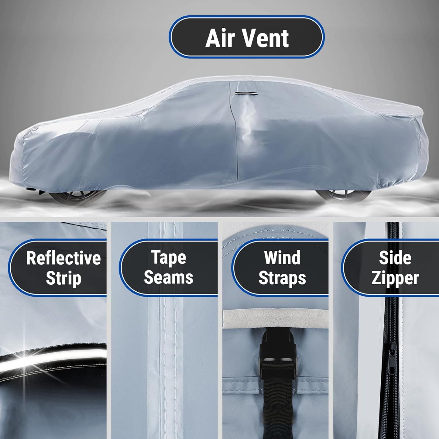 iCarCover Premium Car Cover for 1971-1976 Buick Lesabre Heavy Duty Waterproof All-Weather Automobiles Custom Fit Indoor Outdoor UV Snow Protection Covers with Straps and Bag
