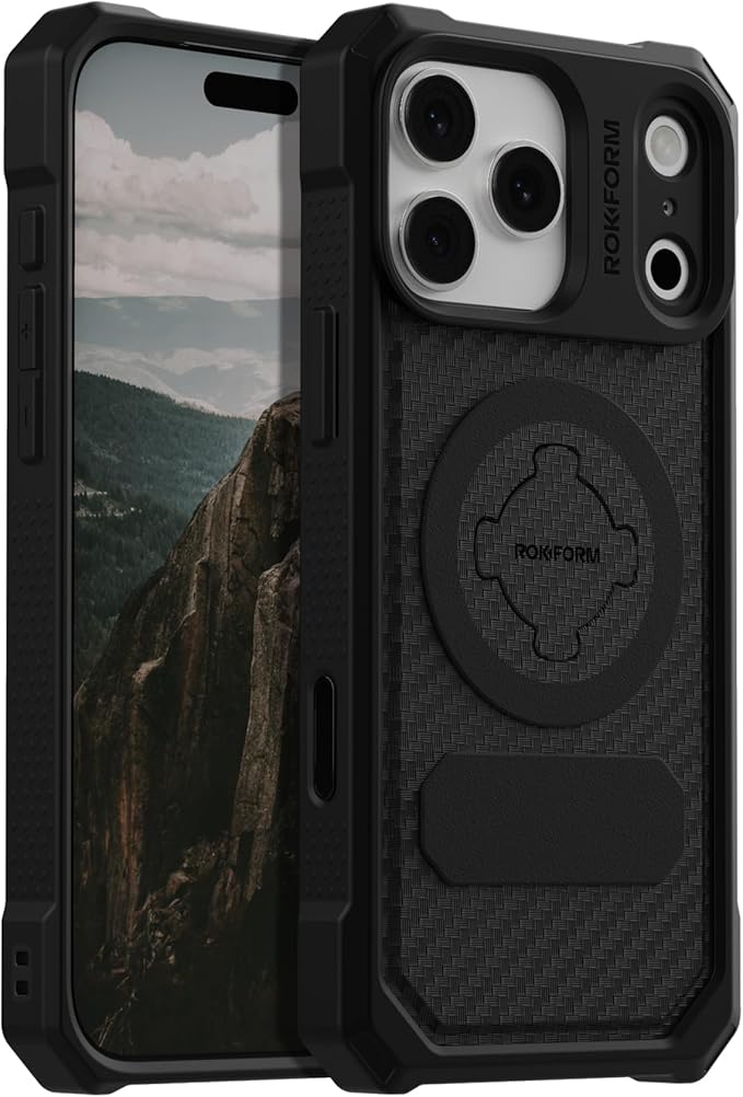 Rokform Rugged Case Compatible with iPhone 17 Pro Max, Magnetic Cover (Black)