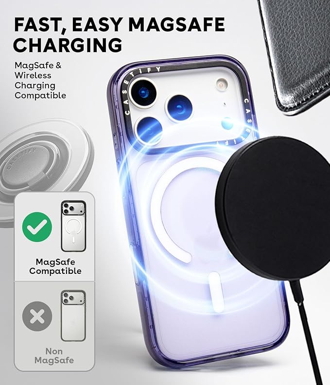 CASETiFY Impact iPhone 17 Pro Max Case [Slim/Compatible with Magsafe / 8.2 ft. 4X Military Grade Drop Protection] - Candy Transparent - Clear Black