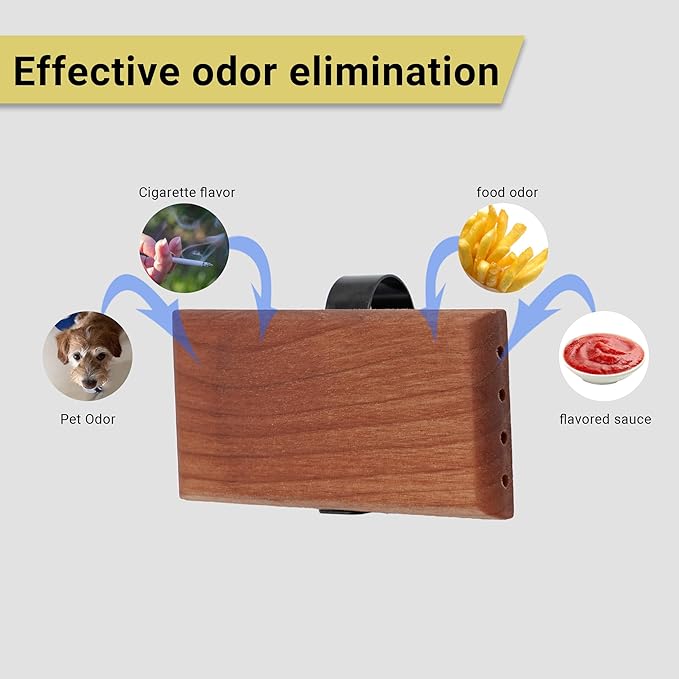 Yuoyar Wood Car Scents Air Freshener Visor Clips Diffuser Odors Eliminator (Banana-scented)