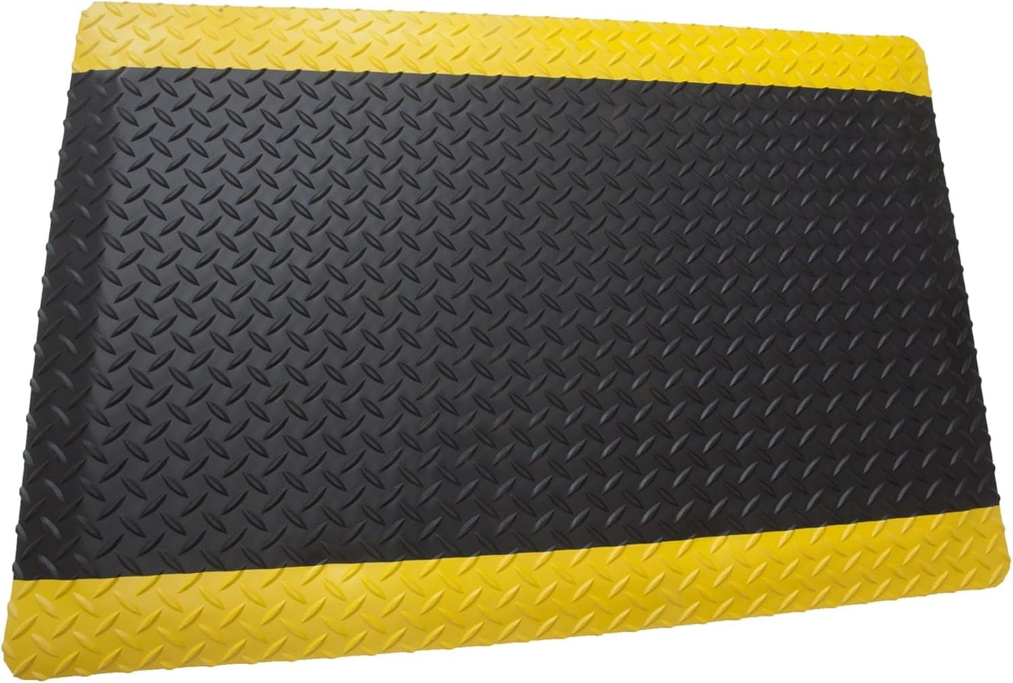 Rhino Mats, American Classic Diamond Anti-Fatigue Mats, Industrial Ergonomic Comfort Standing Mat for Work, Home, Garage, Office, Kitchen or Anywhere (Black/Yellow 1" Thick, 2 FT. x 18 FT.)