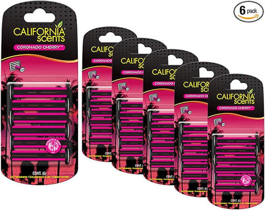 California Scents Vent Stick Air Freshener (Coronado Cherry Scent, 6 Pack) (CVS007-6AME)