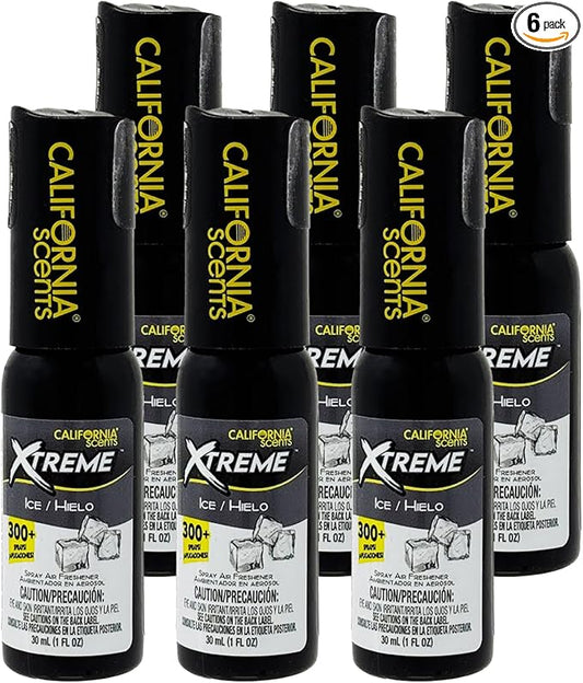 California Scents Xtreme 1 oz. Spray Air Freshener, Ice, 6 Packs