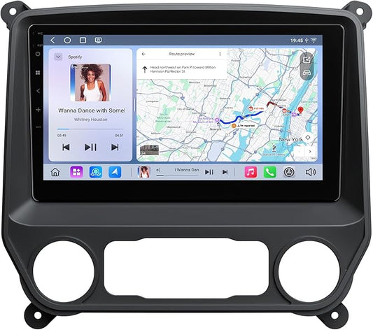 Eonon GMSX6S2 Car Stereo for Chevy Chevrolet Silverado/GMC Sierra 2014-2018, 2015 Silverado Radio CarPlay & Android Auto Head Unit, 10.1" QLED Car Radio with Bluetooth, SWC, 6+64GB -(QCM6225-AD)